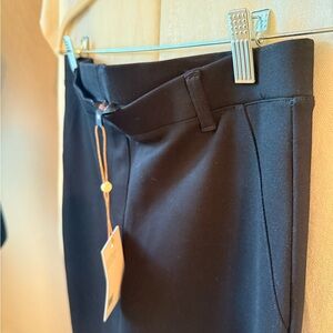 Quince Ultra Stretch Ponte Straight Black Trousers NWT Medium